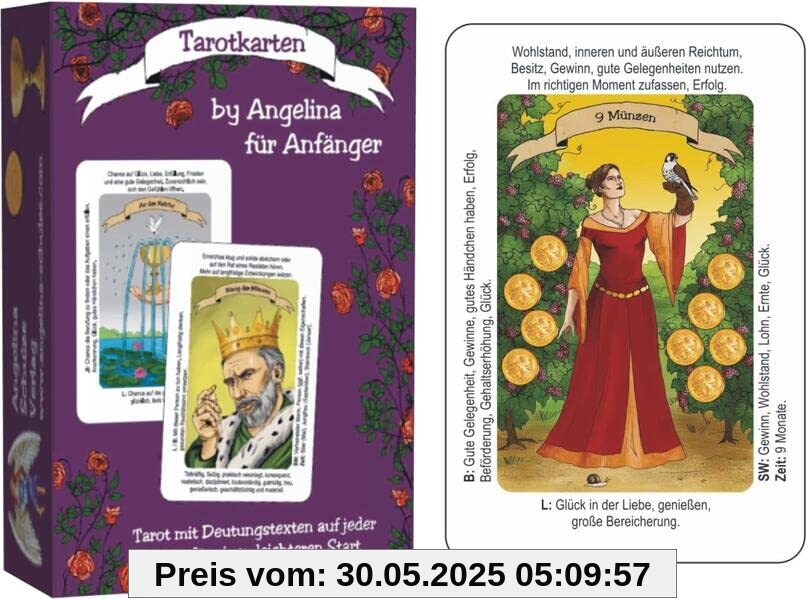 Tarotkarten by Angelina für Anfänger: Tarot mit Deutungstexten auf jeder Karte für einen leichteren Start Tarotkarten by Angelina für Anfänger: Tarot mit Deutungstexten auf jeder Karte für einen leichteren Start