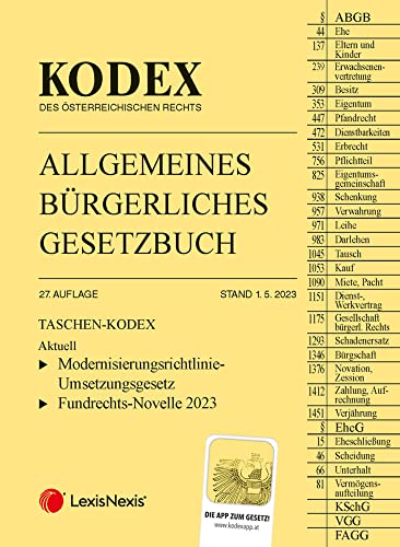 Taschen-Kodex ABGB 2023 - inkl. App von LexisNexis ARD ORAC