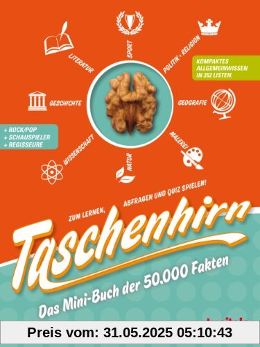 Taschenhirn. Allgemeinwissen in Listen. Allgemeinbildung zum Lernen, Abfragen und Quiz spielen.