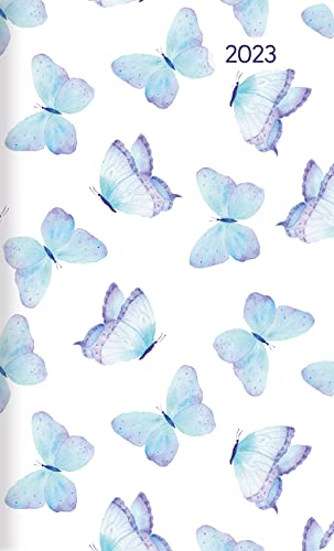 Taschenplaner Style Schmetterling 2023 - Taschen-Kalender 9,5x16 cm - seperates Adressheft - 1 Seite 1 Woche - 64 Seiten - Notiz-Heft - Alpha Edition von Alpha