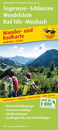 Tegernsee - Schliersee, Wendelstein, Bad Tölz - Miesbach: Wander- und Radkarte mit Ausflugszielen & Freizeittipps, wetterfest, reißfest, abwischbar, GPS-genau. 1:35000 (Wander- und Radkarte: WuRK) von Publicpress