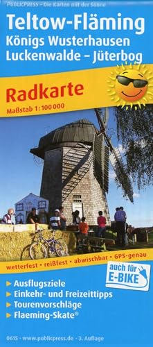 Teltow - Fläming, Königs Wusterhausen, Luckenwalde - Jüterbog: Radkarte mit Ausflugszielen, Einkehr- & Freizeittipps, Flaeming-Skate®, wetterfest, ... GPS-genau. 1:100000 (Radkarte: RK)