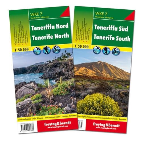 Teneriffa Nord und Süd, Wanderkarten Set 1:50.000: 2 Blätter in Kunststoff-Hülle mit Wanderungen und Top Tips (freytag & berndt Wander-Rad-Freizeitkarten)