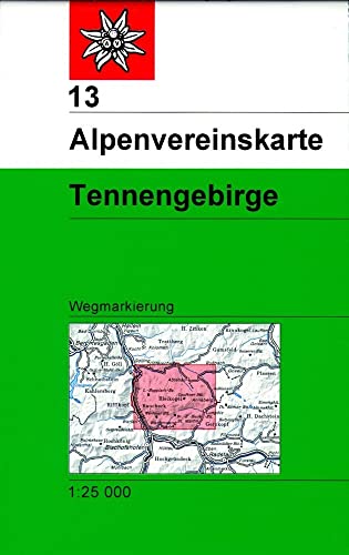 Tennengebirge: Topographische Karte 1:25.000 mit Wegmarkierungen (Alpenvereinskarten, Band 13) von Deutscher Alpenverein