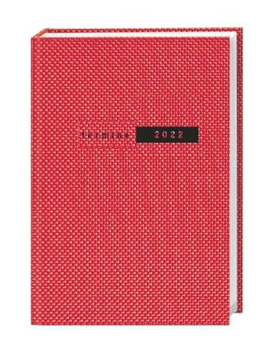 Terminer A6 2022 rot mit strukturiertem, flexiblen Umschlag - Kalenderbuch - Taschenkalender - Wochenplaner - Organzier mit 152 Seiten, Lesebändchen - 11,5 x 16,3 cm von Heye Kalender