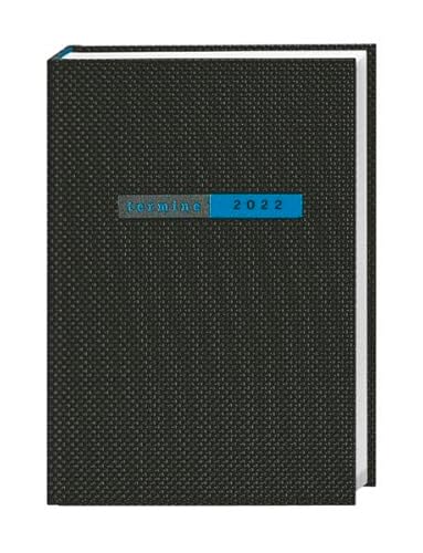 Terminer A6, Struktur schwarz Kalender 2022 von Heye