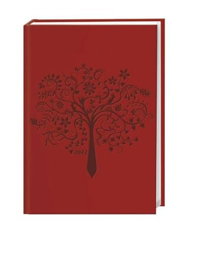 Terminer A6 2022 rot mit geprägtem Umschlag - Kalenderbuch - Taschenkalender - Terminkalender - Wochenplaner - Organzier mit 152 Seiten, Lesebändchen - 11,5 x 16,3 cm von Heye