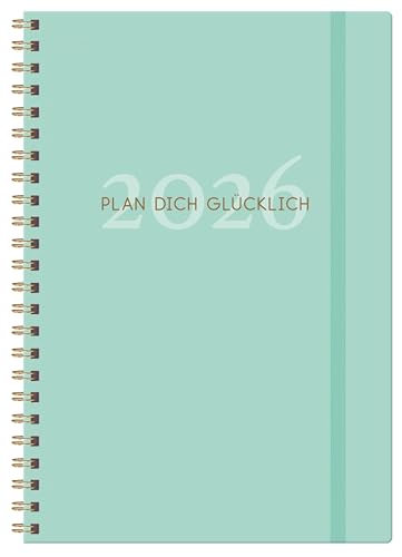 Terminkalender Glücksplaner 2026: Taschenkalender mit Spiralbindung. Viel Platz für Glücksmomente und Ziele planen. Format: 14,8 x 21 cm. von Korsch Verlag