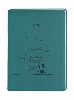 Terminplaner Lederlook 2025 Petrol von Grafik Werkstatt / Grafik Werkstatt "Das Original"