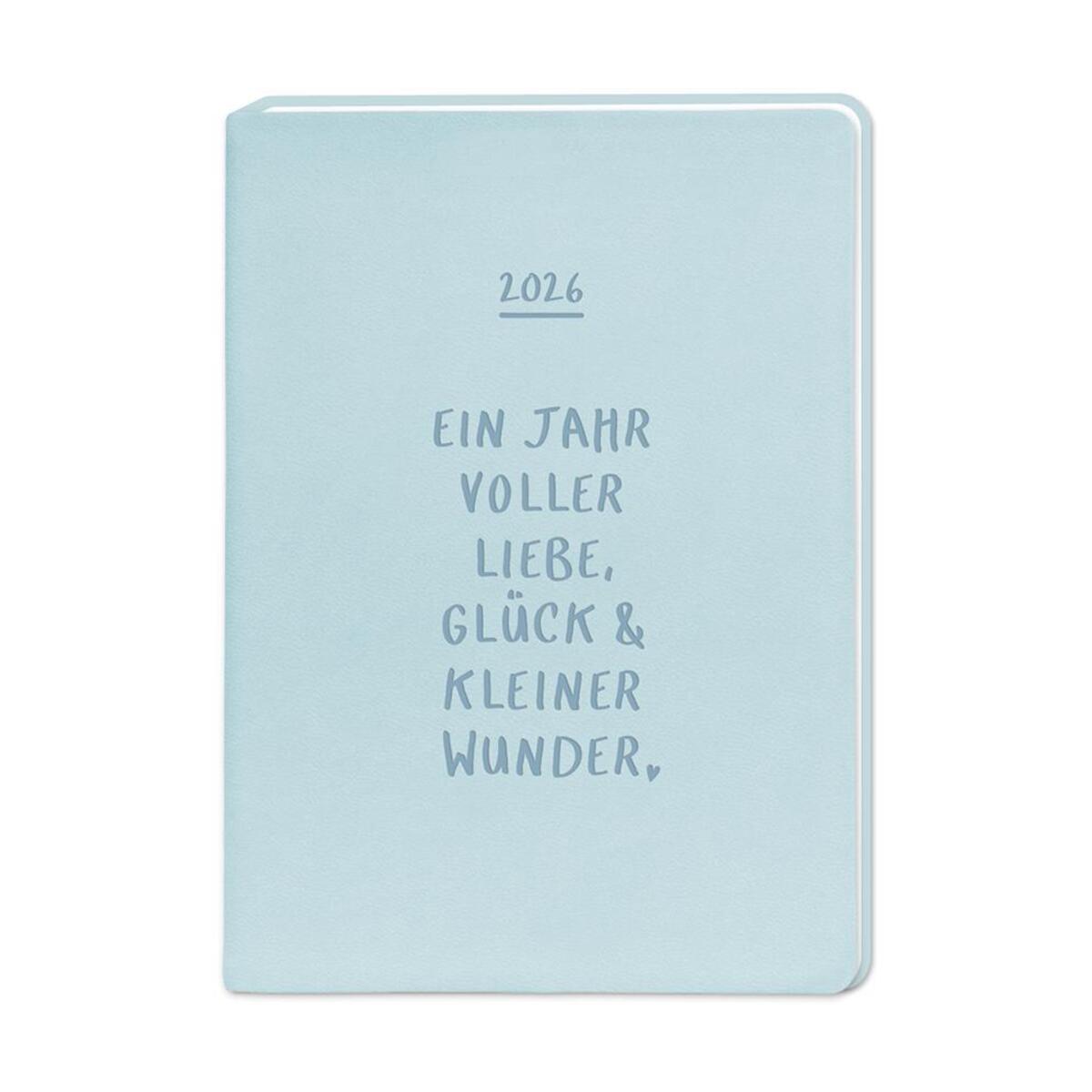 Terminplaner Lederlook 2026 Hellblau von Grafik Werkstatt