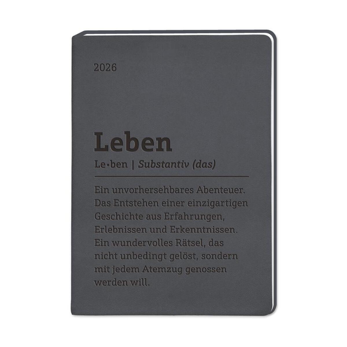 Terminplaner Lederlook 2026 Schwarz von Grafik Werkstatt