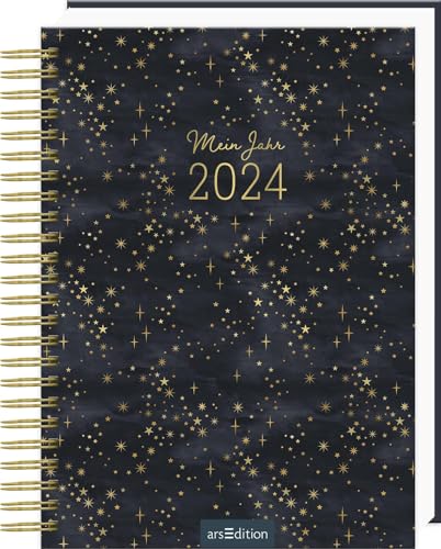 Terminplaner Mein Jahr 2024: Sternenhimmel: Trendiger Kalender mit praktischer Spiralbindung von Ars Edition