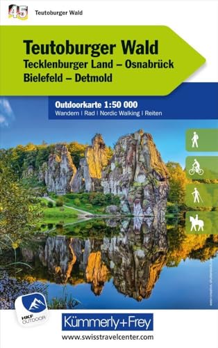 Kümmerly+Frey Outdoorkarte Deutschland 45 Teutoburger Wald 1:50.000: Mit Tecklenburger Land, Osnabrück, Bielefeld und Detmold. Touren für Wanderer, Biker und mehr! Free Download von Hallwag Kümmerly+Frey