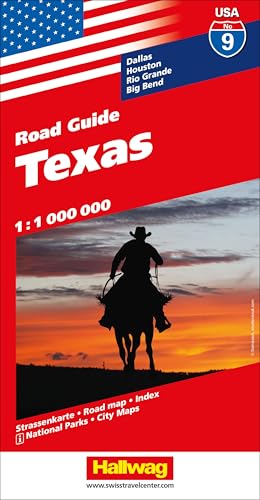 Hallwag Strassenkarte USA, Texas 1:1 Mio.: Mit Dallas, Houston, Rio Grande, Big Bend. Inkl. Stadtpläne, Ortsverzeichnis und Reiseinformationen (Hallwag Strassenkarten, Band 9)