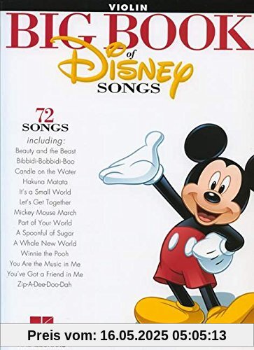The Big Book Of Disney Songs Instrumental Folio Violin BK
