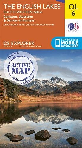 The English Lakes South-Western Area: Coniston, Ulverston & Barrow-in-Furness (OS Explorer Active) von Ordnance Survey