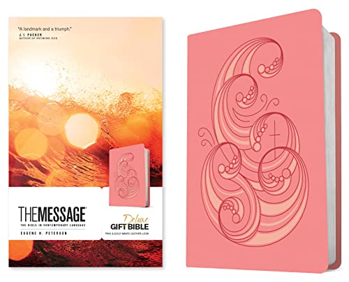 The Message: Pink & Gold Waves, Leather-Look: the Bible in Contemporary Language