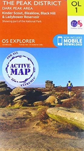 The Peak District: Dark Peak Area (OS Explorer Active) von Ordnance Survey
