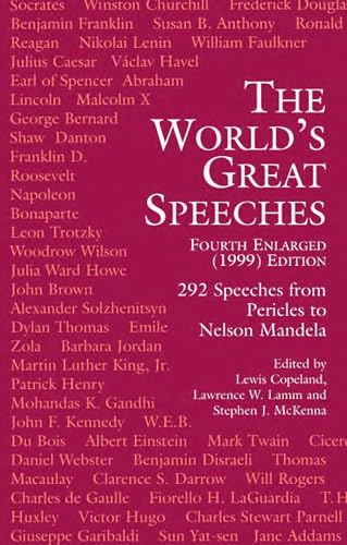 The World's Great Speeches: Fourth Enlarged (1999) Edition von Dover Publications