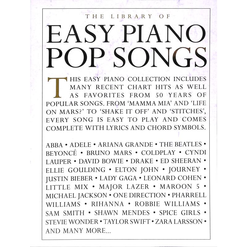 The library of easy Piano Pop songs