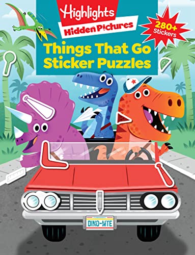 Things That Go Sticker Puzzles: Transportation Activity Book of Cars, Trucks, Planes and More, Hidden Pictures Puzzles with 280 Stickers for Kids 3 and Up (Highlights Sticker Hidden Pictures)