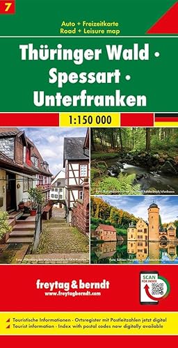 Thüringer Wald - Spessart - Unterfranken, Autokarte 1:150.000, Blatt 7 (freytag & berndt Auto + Freizeitkarten) von Freytag + Berndt