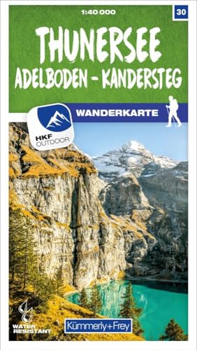 Kümmerly+Frey Wanderkarte 30 Thunersee 1:40.000: Mit Adelboden und Kandersteg. Wetterfest, matt laminiert und mit free Download von Kümmerly und Frey