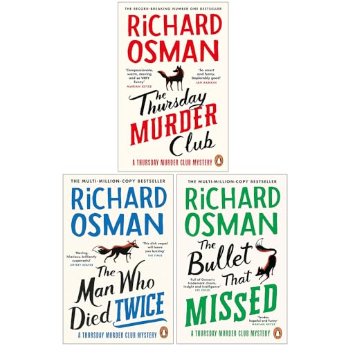 Thursday Murder Club Series 3 Books Collection Set By Richard Osman (The Thursday Murder Club, The Man Who Died Twice & [Hardcover] The Bullet That Missed)