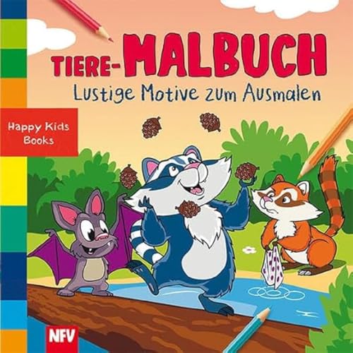 Tiere-Malbuch Lustige Motive zum Ausmalen: Happy Kids Books von Neuer Favorit