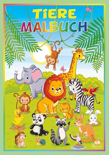 Tiere Malbuch: 50 niedliche Jungtiere zum Ausmalen – Vom süßen Affen bis zum hübschen Zebra – Empfohlen für Kinder von 3-5 Jahren (Kreativer Malspaß 4 - 6 Jahre) von dhamma Verlag