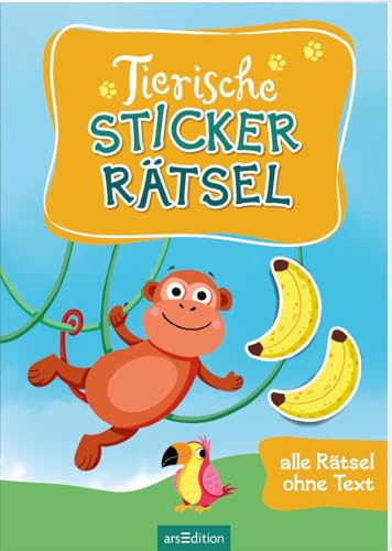 Tierische Sticker-Rätsel: Alle Rätsel ohne Text | Aufgaben mit Stickern ab 4 Jahren von Ars Edition