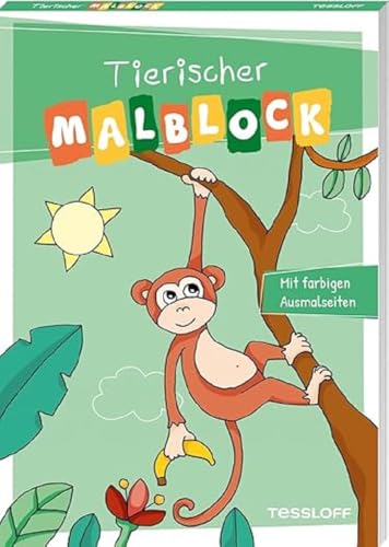 Tierischer Malblock | Mit rund 50 schöne Motiven zum Ausmalen | Geschenk für Kinder ab 5 Jahren | Mit ankolorierten Flächen: Mit farbigen Ausmalseiten für Kinder ab 5 Jahren (Malbücher und -blöcke)