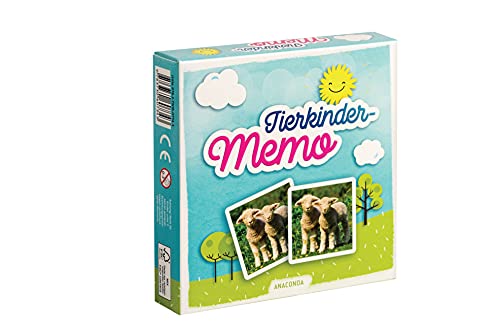 Tierkinder-Memo. 40 Spielkarten Im Spielkarton: Memo-Spiel mit 40 Spielkarten im Spielkarton