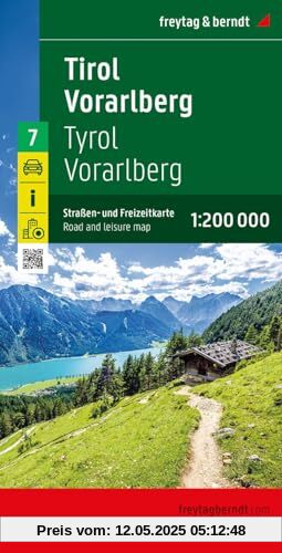 Tirol - Vorarlberg, Straßen- und Freizeitkarte 1:200.000, freytag & berndt (freytag & berndt Auto + Freizeitkarten)