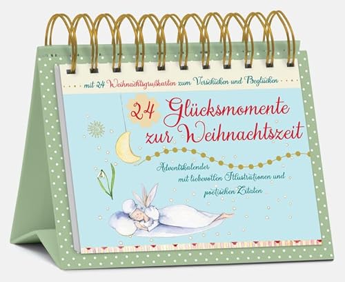 Tisch-Adventskalender "24 Glücksmomente zur Weihnachtszeit": Postkartenkalender zum Aufstellen