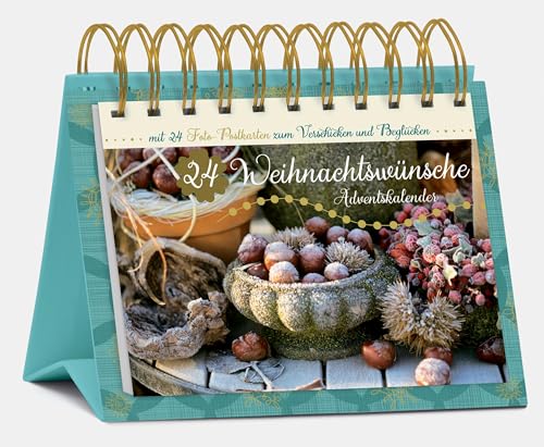 Tisch-Adventskalender "24 Weihnachtswünsche": Postkartenkalender zum Aufstellen