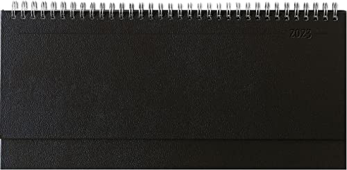 Tisch-Querkalender Balacron schwarz 2023 - Büro-Planer 29,7x13,5 cm - mit Registerschnitt - Tisch-Kalender - verlängerte Rückwand - 1 Woche 2 Seiten Tisch-Querkalender Balacron schwarz 2023 - Büro-Planer 29,7x13,5 cm - mit Registerschnitt - Tisch-Kalender - verlängerte Rückwand - 1 Woche 2 Seiten