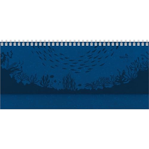 Tisch-Querkalender Nature Line Ocean 2026 - Tisch-Kalender - Büro-Kalender quer 29,7x13,5 cm - 1 Woche 2 Seiten - Umwelt-Kalender - mit Hardcover von ALPHA EDITION