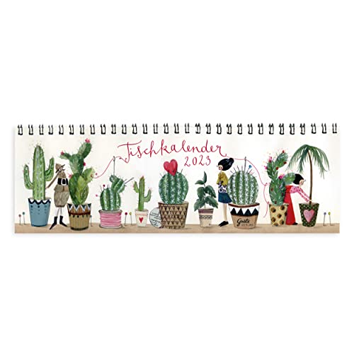 Tischkalender 2023 quer mit Wochenplaner für Büro oder Zuhause I Wochenkalender mit Wochennummern, Feiertagen und motivierenden Lebensweisheiten - Motiv Kaktus von Silke Leffler von Grätz Verlag