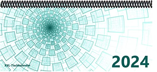 Tischkalender 2024: XXL-Tischkalender, Bunt-Kalender Tunnel türkis, 14,5 x 32,5 cm, quer von E & Z Verlag GmbH