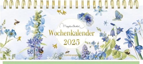 Tischkalender mit Wochenkalendarium: 2025 - Marjolein Bastin - blau: Tischkalender mit Wochenplaner und Eintragmöglichkeiten. Hochwertige Ausstattung, mit Ferienübersicht und Geburtstagsplaner