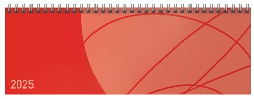Tischkalender quer Professional Colourlux 2025 rot: 1 Woche 2 Seiten; Bürokalender; Tischquerkalender im Format: 29,8 x 10,5 cm