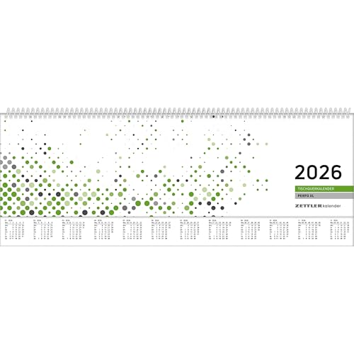 Tischquer-Kalender 2026 36,2x13,6 - 1W/2S grün/weißes Papier - verlängerte Rückwand - grün - Bürokalender 36,2x13,6 - 1 Woche 2 Seiten - Stundeneinteilung 7-20 Uhr - 137-0013-1 Tischquer-Kalender 2026 36,2x13,6 - 1W/2S grün/weißes Papier - verlängerte Rückwand - grün - Bürokalender 36,2x13,6 - 1 Woche 2 Seiten - Stundeneinteilung 7-20 Uhr - 137-0013-1 von ZETTLER Kalender