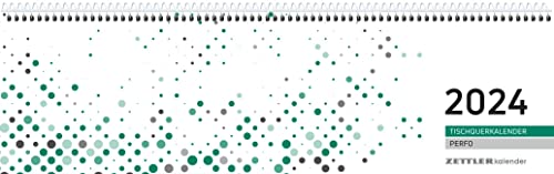 Tischquerkalender Perfo grün 2024 31,6x10,6