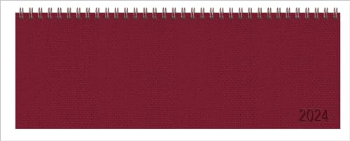 Tischkalender quer Professional Premium 2024 rot: 1 Woche 2 Seiten; Bürokalender mit edlem Hardcover; Tischquerkalender im Format: 29,8 x 10,5 cm von Korsch Verlag