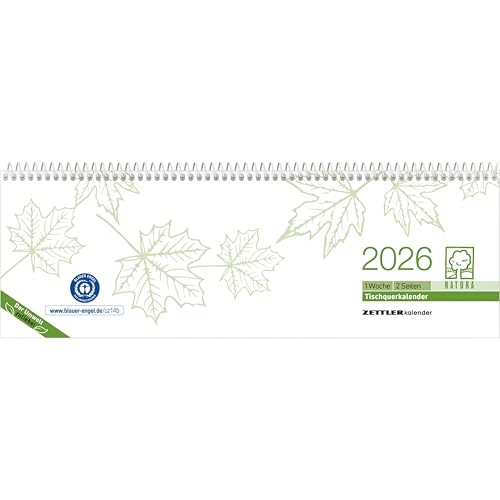 Tischquerkalender Recycling 2026 - 29,6x9,9 - 1 Woche auf 2 Seiten - Blauer Engel - Kalender aus Recyclingpapier - Stundeneinteilung 7 - 19 Uhr - 116-0700 Tischquerkalender Recycling 2026 - 29,6x9,9 - 1 Woche auf 2 Seiten - Blauer Engel - Kalender aus Recyclingpapier - Stundeneinteilung 7 - 19 Uhr - 116-0700 von ZETTLER Kalender