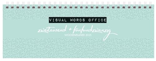 Tischquerkalender Visual Words Office 2025: 1 Woche 2 Seiten; Tischkalender quer mit Sprüchen und viel Platz für Notizen; Format: 29,8 x 10,5 cm von Korsch Verlag
