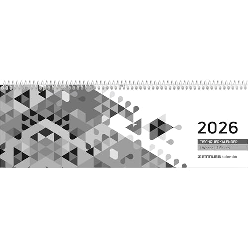 Tischquerkalender schwarz 2026 - 29,6x9,9 cm - 1 Woche auf 2 Seiten - Stundeneinteilung 7 - 19 Uhr - inkl. Jahresübersicht - Bürokalender - 116-0020 Tischquerkalender schwarz 2026 - 29,6x9,9 cm - 1 Woche auf 2 Seiten - Stundeneinteilung 7 - 19 Uhr - inkl. Jahresübersicht - Bürokalender - 116-0020 von ZETTLER Kalender