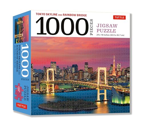 Tokyo Skyline Jigsaw Puzzle - 1,000 Pieces: The Rainbow Bridge and Tokyo Tower: 1000 Piece Jigsaw Puzzle