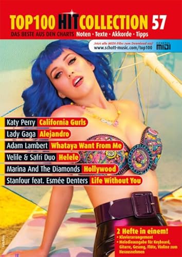 Top 100 Hit Collection 57: California Gurls - Alejandro - Whataya Want From Me - Helele - Hollywood - Life Without You. Noten für Klavier und ... Band 57. Klavier / Keyboard. (Music Factory)